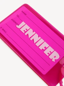 1pc Personalized PVC Luggage Tag With Privacy Card Slot, Customized Name, Colorful PVC Label Suitable For Handbag, Backpack, Handmade Exquisite Travel Accessory, Travel Gift For Friends Birthday - Multicolor - View 9