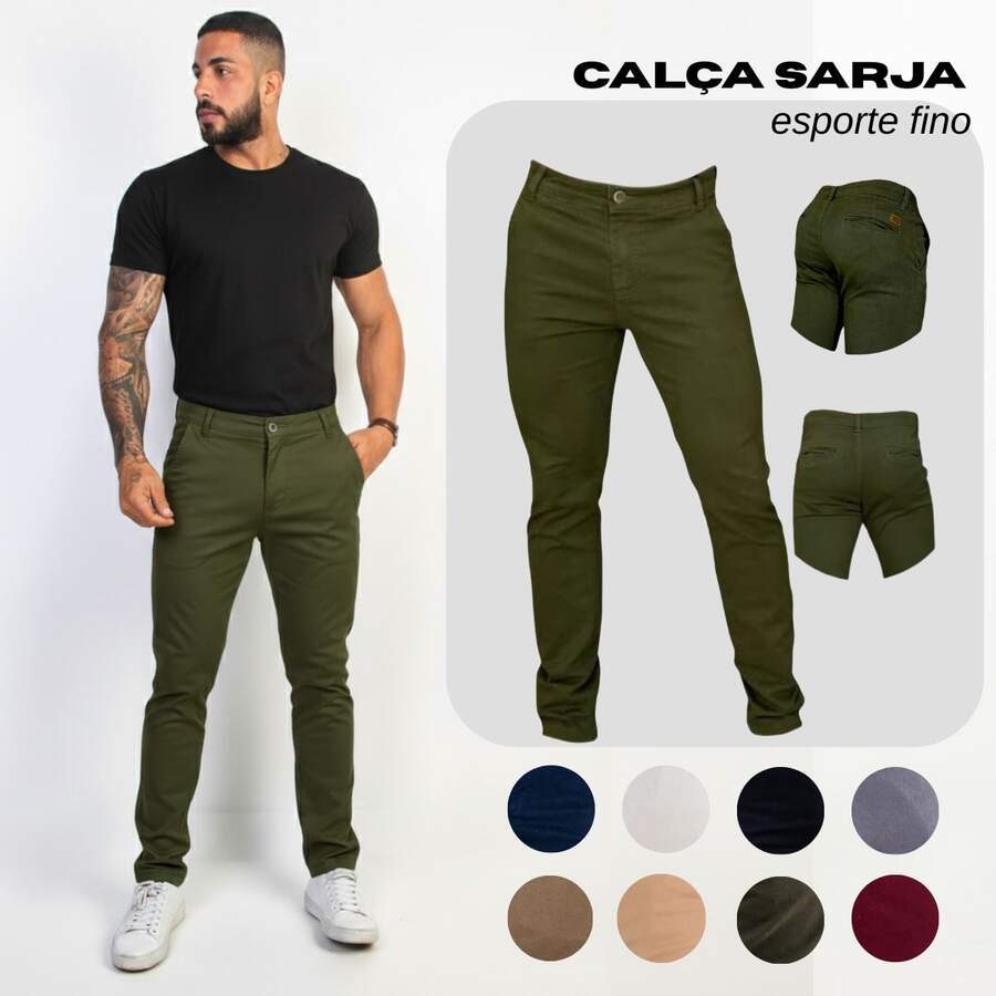 Urban Zone Jeans Men Pants - Verde militar - Ver 1