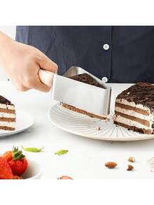1pc Stainless Steel Cake Slicer, Cake Cutter, Cake Server, Cake Cutting Tool, Bakery Tool, Modern Minimalist Food Tongs, Triangular Cake Transfer Baking Tool - Multicolor - View 4