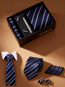 Men's 4-Piece Tie Gift Set, Business Wedding Formal Accessories Tie Set - Multicolor - View 7