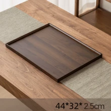 1pc Bamboo Serving Tray, Walnut Color Wooden Plate For Tea, Snacks, Breakfast, Barbecue, Rectangular Tray For Tea Set, Lightweight Luxury Aromatherapy Afternoon Tea Tray - Brown - View 12