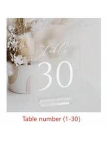 5" X 7" Acrylic Arched Table Number Plates With Acrylic Stands, Suitable For Wedding, Birthday Party And Other Occasions - View 12