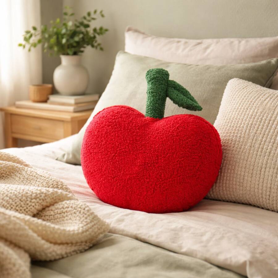 Cojín de Cereza suave con diseño decorativo - Rojo - Ver 1