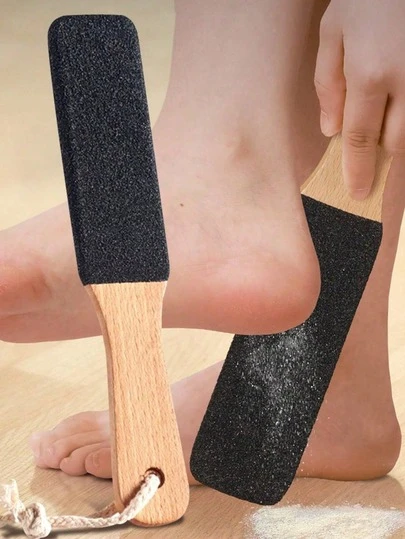 1pc Professional Wooden Foot Scrubber, Removes Calluses, Dead Skin, Cracked Heels, Unisex Foot Care Tool