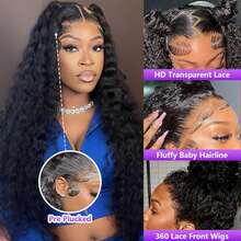 ZHENDEFA Tóc giả Jerry Curl có kẹp điều chỉnh vô hình, tóc giả ren phía trước trong suốt 360 độ độ nét cao, đường chân tóc đã được tỉa sẵn, dây rút vô hình, mật độ 200%, tóc giả ren 360 độ không cần keo dán, dành cho nữ. - SNatural - Xem 4
