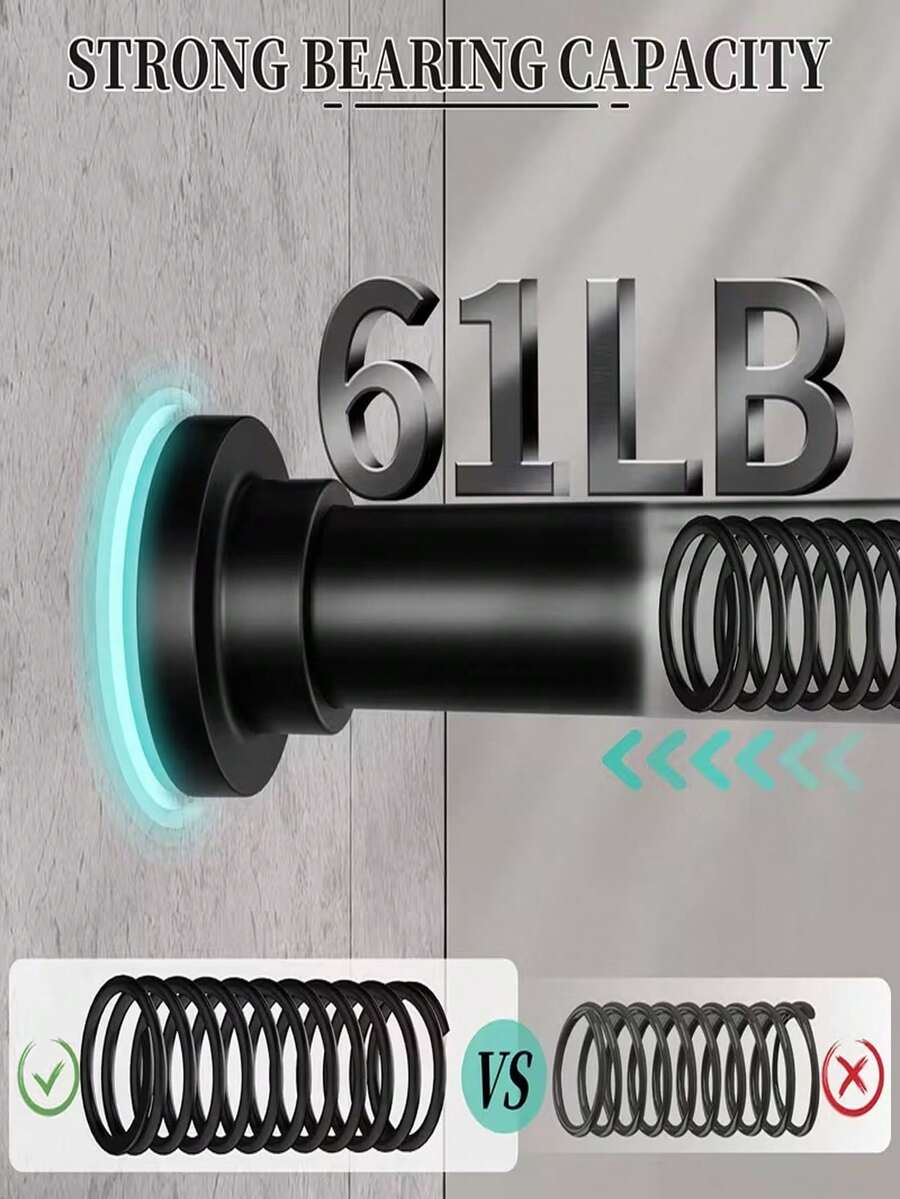 Adjustable Metal Closet Rod, Extendable Clothes Rod, Shower Curtain Rod, Drying Rack, Durable No-Drill Hanging Rack, Heavy-Duty Organizer For Bedroom, Bathroom, Laundry Room, Wardrobe, Room Divider Function