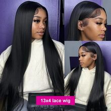 30 Inch Straight Human Hair Wigs 13x4 HD Transparent Lace Frontal Wigs Glueless Bone Straight Lace Front Human Hair Wigs - Natural Black - View 3