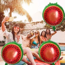 3pcs Large Watermelon Fruit Balloons, Theme Party Birthday Decorations - Round Watermelon Balloon - View 3
