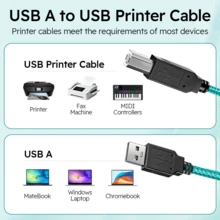 1.5米USB打印机连接线，USB A型公头对公头打印机/扫描仪连接线，高速USB 2.0线，兼容惠普、利盟等打印机 - 查看 5