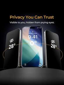 Bộ 2 miếng dán màn hình gốm mờ bảo mật riêng tư cho iPhone 17/Air/17 Pro/17 Pro Max/16 Pro Max/15 Pro Max/14 Pro Max/13, chống nhìn trộm, chống bám vân tay, bảo vệ toàn màn hình, quà tặng mùa xuân. - 2 cái - Xem 2