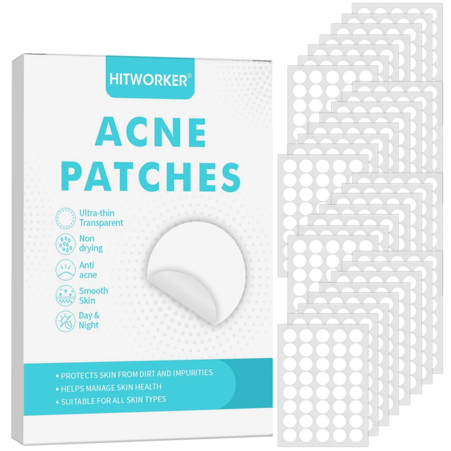 400片/盒 水胶体祛痘贴，不含酒精，无味，温和不刺激，有效遮盖痘痘和瑕疵，富含优质水杨酸和茶树油，节日礼品 - 彩色 - 查看 1