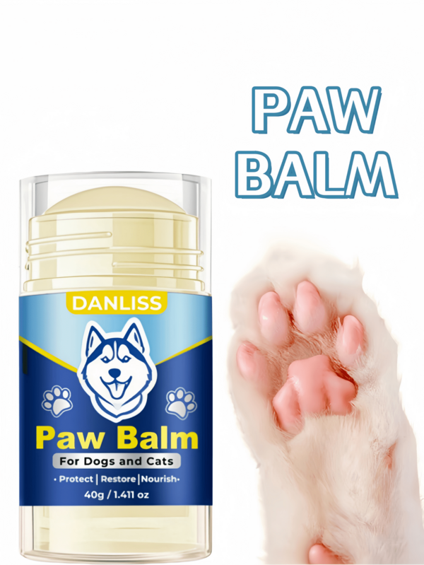 40g Crema para las patas de mascotas, cuidado de las almohadillas de las patas de gato, bálsamo hidratante y nutritivo para las patas de perro para prevenir las grietas