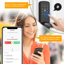 1PC Smart Lock, Electronic Keyless Entry Door Lock With Fingerprint And Keypad, Polished Finish, Battery Powered, Card Sense Access, Secure Biometric Door Handle For Homes And Offices - Black - View 5