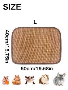 1 tấm thảm làm mát mùa hè cho thú cưng, kích thước lớn, phù hợp cho thỏ, chuột hamster, gấu bông, lửng mật ong và các vật nuôi khác, có nhiều kích cỡ, chất liệu cao cấp, bền và có thể giặt được, dùng làm tấm lót làm mát cho thú cưng nhỏ. - E-nâu - Xem 8