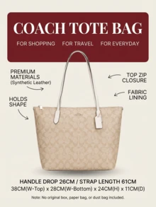 Túi xách đeo vai COACH Fiona 24 logo kim loại dành cho nữ, kích thước 9.4x4x8.2 inch. - Màu be - Xem 6