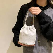 Star Sequin Stylish Fresh Canvas Drawstring Cosmetic Bag, Toiletry Organizer Pouch - Multicolor - View 6