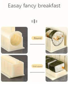 3件套DIY寿司模具 | 高品质便当配件 | 简易海苔饭团模具 | 家用厨房工具 | 寿司卷模具 | 可重复使用，适合备餐爱好者和家庭厨师 - 查看 5