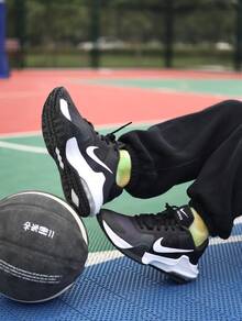 Nike Air Max Impact 4 圆头系带低帮泡棉篮球鞋 - 黑色 - 查看 8