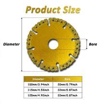 3片装（100毫米/115毫米/125毫米）金刚石锯片 | 快速切割大理石、瓷砖、花岗岩，高效排屑，切割平滑 - 鑽石鋸片 - 查看 2