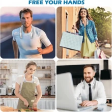 Portable Neck Fan, Hands-Free Bladeless Neck Fan, USB Rechargeable, 360° Cooling Neck Fan, 5-Speed Regulation, Quiet, 3000mAh Battery Powered, Wearable Personal Fan, Suitable For Gifts For Friends, Travel, Outdoor Use - 掛脖式 - 查看 9