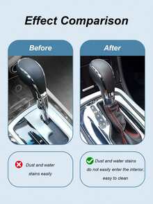 Universal PU Leather Gear Shift Knob Cover - Soft Touch With Colorful Stitching For Manual And Automatic Cars - Easy Installation, Dust Protection And Stylish Interior Upgrade - Fits Most Vehicles, Car Modification Gear Shift Accessory - Gear Shift Lever Sleeve - View 6