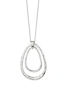 1/6件装 女士长款流苏吊坠项链，圆形羽毛叶子毛衣链，个性化项链 - 銀色 - 查看 12