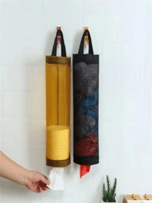 厨房塑料袋架，壁挂式塑料袋分配器，垃圾袋收纳整理架 - 查看 5