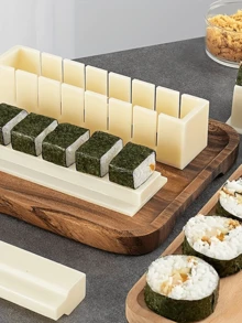 3件套DIY寿司模具 | 高品质便当配件 | 简易海苔饭团模具 | 家用厨房工具 | 寿司卷模具 | 可重复使用，适合备餐爱好者和家庭厨师 - 查看 3