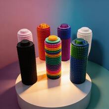 迷你旋转握把玩具，缓解焦虑，彩色塑料材质，3D打印旋转鼓，用于缓解压力，办公桌玩具，趣味生日礼物，派对小礼品，新奇桌面装饰，复古减压礼物，万圣节和圣诞节礼物，创意生日礼物 - 彩色 - 查看 2