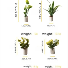 1件 1:12 比例迷你植物盆栽裝飾品，娃娃屋 1:12 比例 OB11 娃娃屋花卉裝飾，汽車儀表板裝飾品，逼真植物裝飾品，娃娃屋裝飾品，微縮場景攝影道具，迷你植物綠植盆栽迷你模型 1:12 比例娃娃屋 OB11 BJD 遊戲場景 - 5款掌葉 - 查看 3