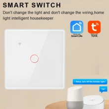 Universal EU Standard Wifi Smart Wall Switch, 2.5D Plastic Frame Design, 1/2/3/4 Gang Options, Compatible With Alexa Voice Control, APP Remote, Timer, Countdown, Touch Backlight, No Rewiring Required, Suitable For 10-400W LED/Incandescent Bulbs, Flame Retardant Material, Shared Device - Multicolor - View 2