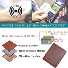 RFID Blocking Genuine Leather Trifold Wallet For Men And Women - Brown - View 9
