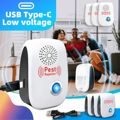 2/4/6pcs Ultrasonic Pest Repeller, Smart Variable Frequency Pest Repellent, USB Plug-In Ultrasonic Pest Repeller, ABS Shell, Physical Pest Control, Ultrasonic Smart Variable Frequency Pest Repeller, Physical Pest Control, Silent , Repels Mosquitoes/Mice/Cockroaches, Suitable For Home, Kitchen, Office, Hotel, Warehouse, Effective Indoor Pest Elimination, Mosquito And Rodent Repellent. Better Effect For A Period Of Time.