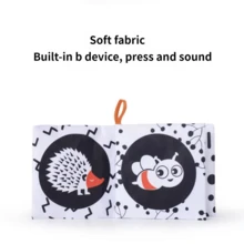 动物造型布书，防撕裂婴儿布书，早教认知安静书，黑白配色，沙沙纸质感 - 彩色 - 查看 2