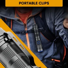 GHUSTAR A Portable LED Flashlight With Adjustable Zoom, 3 Lighting Modes, USB Charging, And Outdoor Waterproof Design, Suitable For Camping, Adventures, And Emergency Lighting - Black - View 5