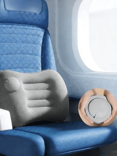 办公椅靠背，汽车腰枕，便携式靠背/背部支撑枕，适用于火车、飞机、办公椅等，是旅行和办公的理想之选。手动气泵设计，无需用电，仅限手洗，四季皆宜。开学季必备。