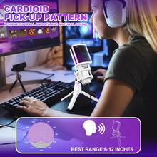 ZealSound Gaming Microphone, Condenser USB Mic For PC With Noise Cancellation, RGB, Mute, Gain Control, Zero-Latency Monitoring, Boom Arm, Tripod Stand & Pop Filter, Plug And Play For Pc, Phone, Streaming, Twitch,Perfect For Discord, Zoom Recording - View 11