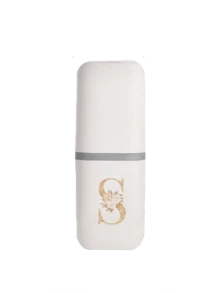 Gold Flower Letter A-Z Portable Toothbrush Holder, Keeps Your Toothbrush Clean And Ready To Use! Travel Toothbrush Rack, Portable Toothbrush Cup Cover, Ideal For Travel, Camping, Business Trips And School. - Multicolor - View 24