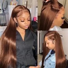 180% Density 4*4 Lace Front Human Brazilian Hair Wig 71.12 Cm Straight Lace Front Wigs Human Blended Hair 4x4 Straight Closure Wigs Human Virgin Hair 180% Density Closure Lace Front Brazilian Hair Wigs Straight Human Mixed Hair For Wigs - Brown - View 7