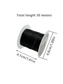 [30m/Roll]Black Beaded Elastic Cord, Suitable For Jewelry Making, Handmade Accessories And Other DIY Crafts - Black Elastic Rope - View 8