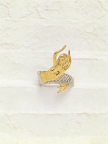 6枚18K镀金不锈钢可调节开口戒指，ins风，女士首饰，波西米亚风，金戒指，精致礼物，优雅戒指 - 彩色 - 查看 3