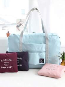 Large Capacity Travel Duffel Bag, Waterproof Foldable Weekender Bag, Carry On Luggage Bag For Women, Pink - Multicolor - View 5