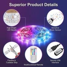 Intelligent LED Light Strip, Equipped With APP And Remote Control, 5V USB RGB Light Strip, Synchronized With Music, Programmable, Suitable For Room Decoration, Kitchen, Ceiling, Games, Parties. - 多色光 - 查看 4