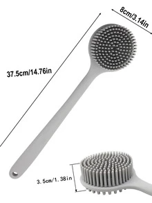 硅胶长柄沐浴刷 背部刷 淋浴去角质刷 身体按摩器、包、收纳袋、收纳盒、发夹 - 矽膠長柄搓澡刷 - 查看 5