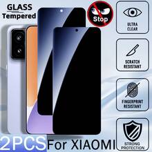 隐私防窥手机屏幕保护膜 2片装钢化玻璃，兼容小米系列，防碎裂、防油污、防刮花，高清显示，触感顺滑，超薄设计，35°隐私保护，精准贴合，易于安装，无气泡，智能手机配件，生日礼物，春假纪念日礼物 - 黑色 - 查看 109