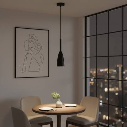 1pc Modern Nordic Style Single-Head Iron Pendant Light, Black, White And Gray, E27 Socket, Hard-Wired Connection, Suitable For Office, Kitchen, Dining Room, Living Room And Bedroom, Bulb Not Included