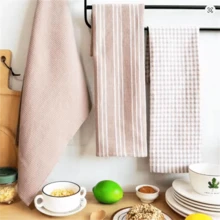 Bộ 3 khăn lau bếp kẻ caro 100% cotton, siêu mềm, thấm hút tốt và nhanh khô. - 45*65cm - Xem 1
