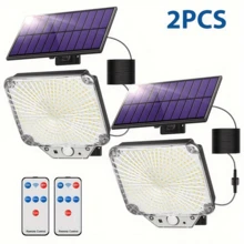 344 LED Solar Powered Split Wall Light, IP65 Waterproof With Remote & PIR Motion Sensor, Detachable Panel Outdoor Security Lamp For Driveway Courtyard - T-344 - View 12