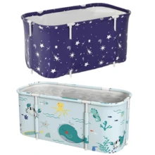 Insulated Foldable Bath Tub, 140cm Large Size Portable Adult Bathtub, Thick PVC & Oxford Cloth Non-Slip Spa Tub - 多色 - 查看 3