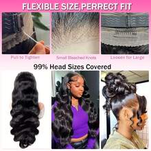 ZHENDEFA 360 Lace Front Wig With Adjustable Invisible Clips, Pre-Plucked Hairline, High Definition Transparent Lace, With Baby Hair, 360 Lace Real Hair, 200% Density, Natural Black - SNatural - View 7
